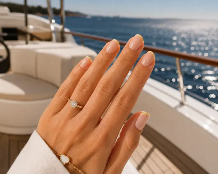 Butter Yellow French Accent Nails