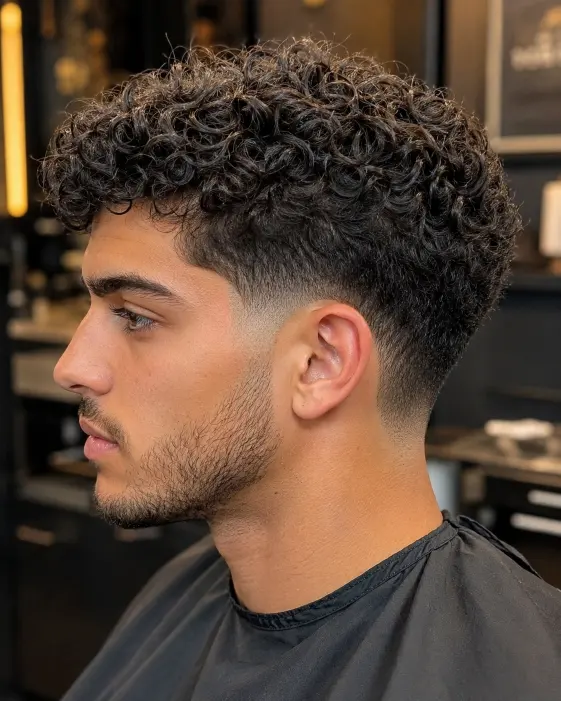 Curly Taper Fade