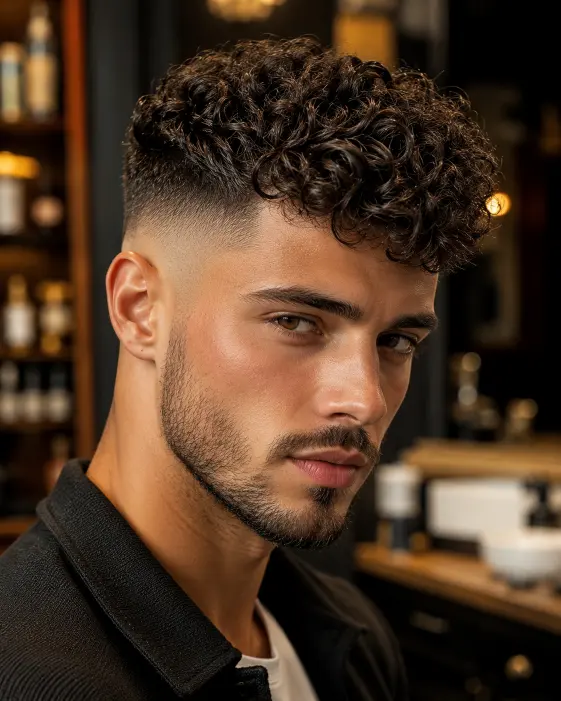 High Fade Curly Top
