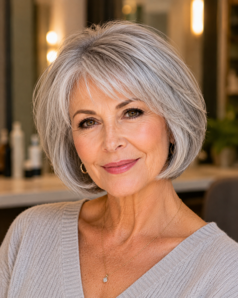 Layered Gray Bob