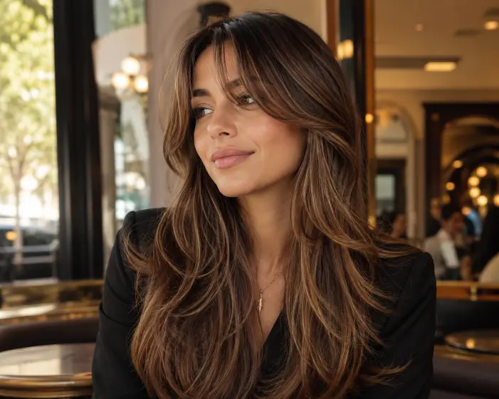 Long Layers With Curtain Bangs