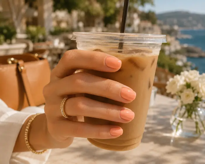 Peach Sorbet Summer Nails