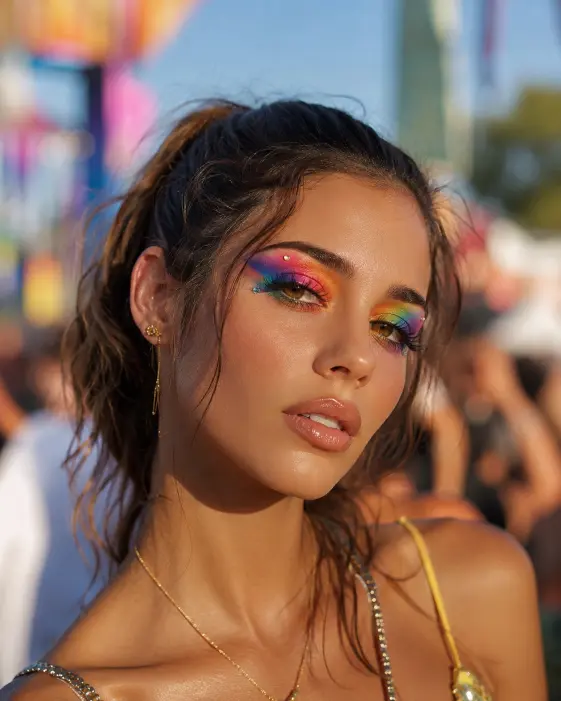 Rainbow Festival Makeup