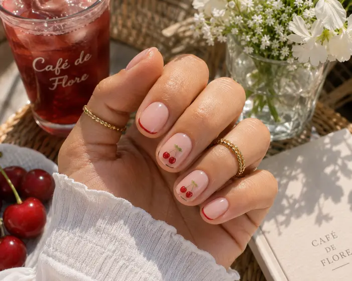 Short Cherry Nails