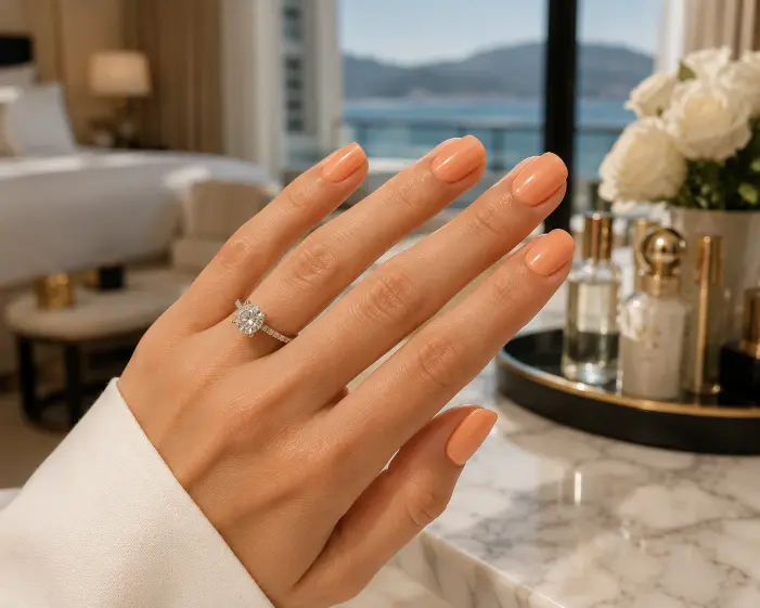 Soft Apricot Nails