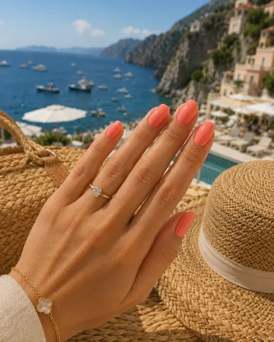 Soft Coral Summer Nails