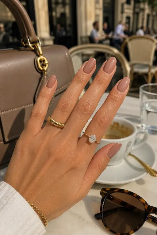 Soft Mocha Nude Nails