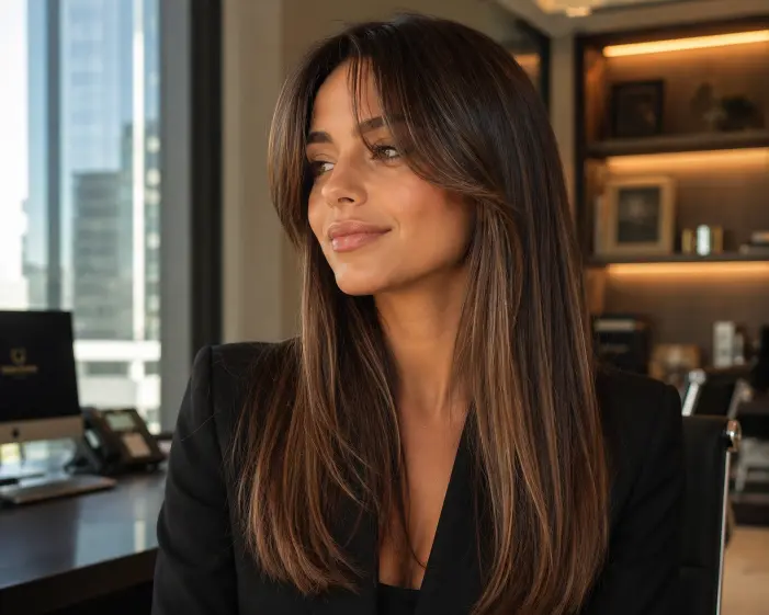Straight Hair With Curtain Bangs