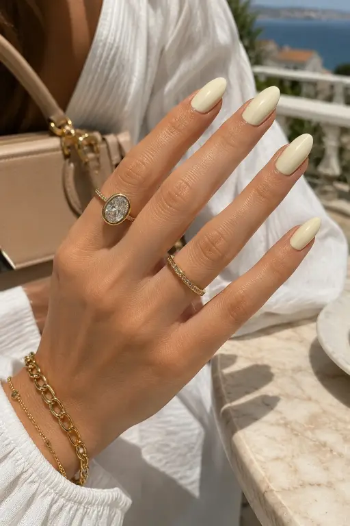 Vanilla Cream Almond Nails