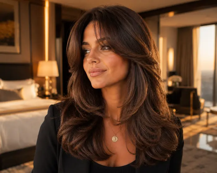 Voluminous Blowout With Curtain Bangs