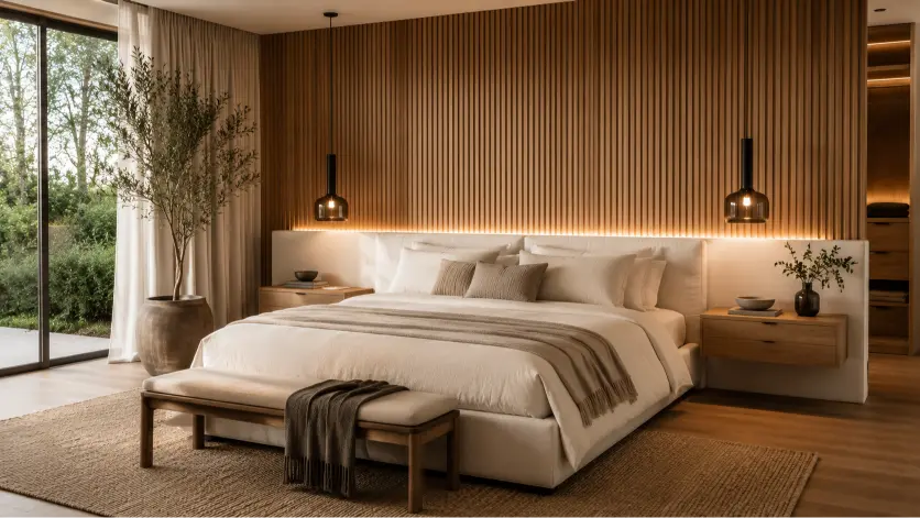 Add a Stylish Feature Wall Behind the Bed