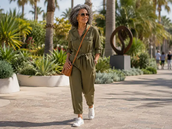 Olive Utility Belted Jumpsuit