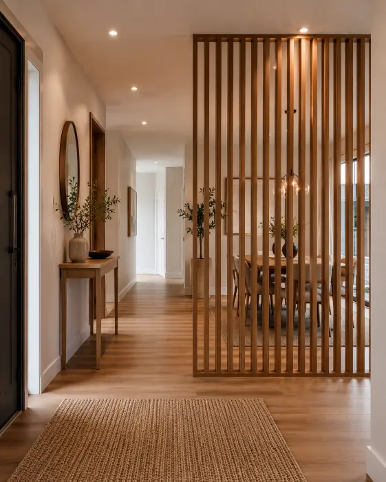 Wooden Slat Wall Divider