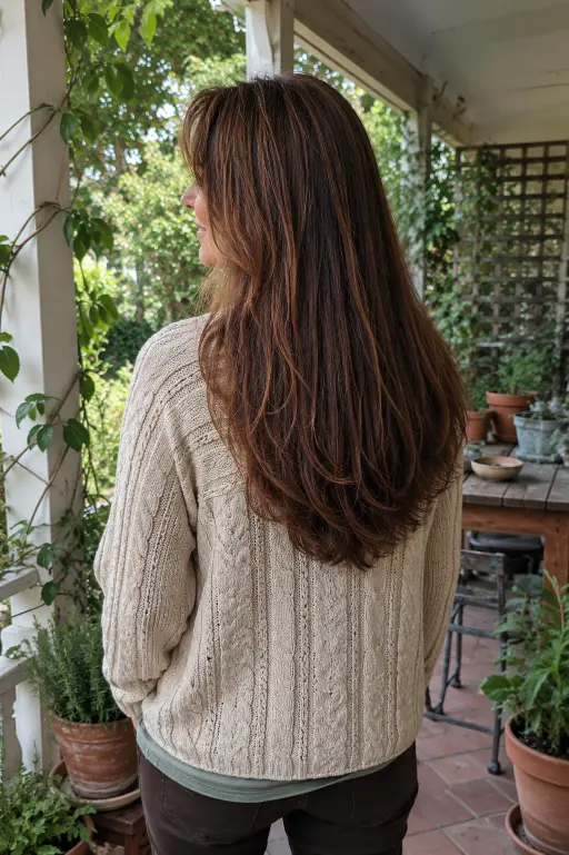 Chestnut U-Shaped Long Layers
