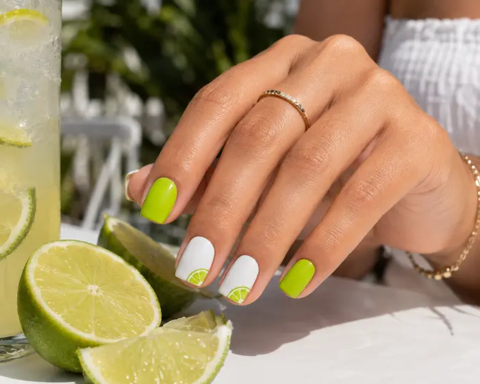 Lime Green & White