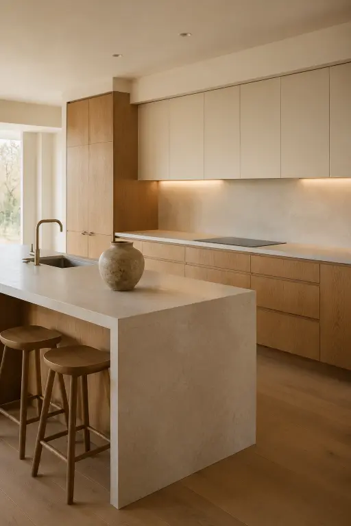 Minimalist White and Wood Kitchen