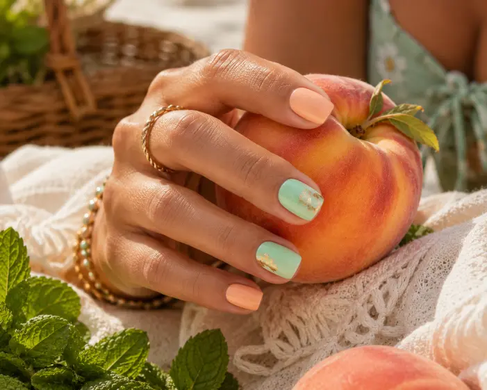 Peach & Mint Green