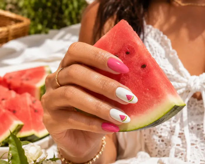 White & Watermelon Pink
