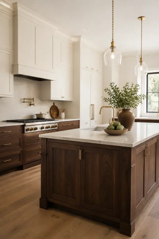 White and Walnut Kitchen