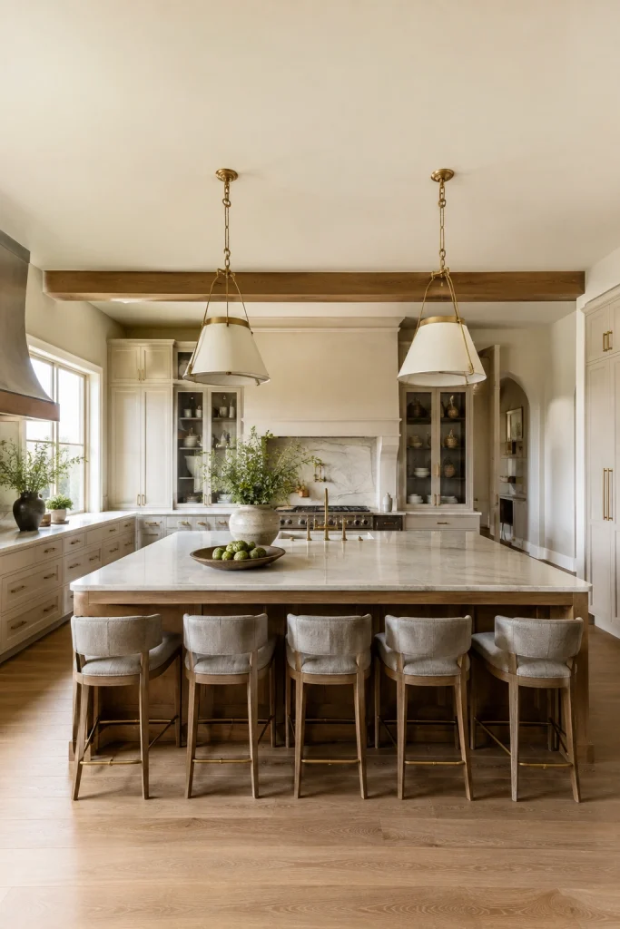 Fluted Wood Kitchen Island