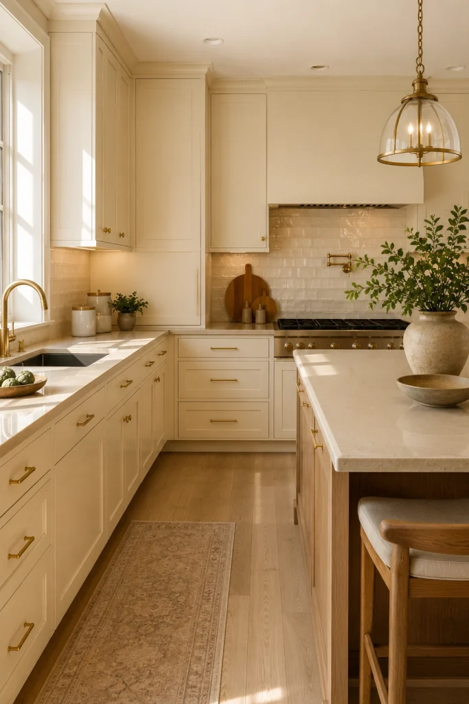 Warm Modern Kitchen With Open Shelving