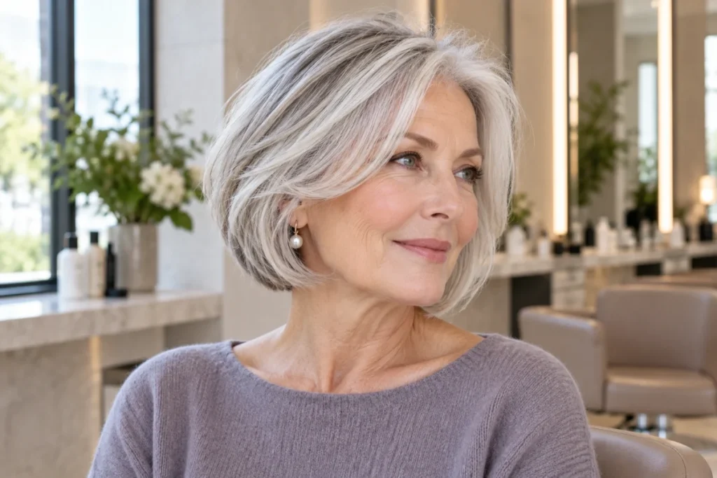 Silver or Gray Layered Bob