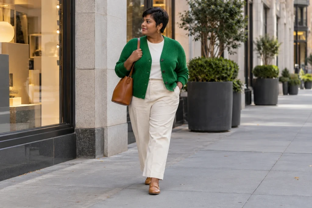Colorful Cardigan With Neutral Pieces
